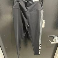[S] DKNY TRACK REGULAR FIT LEGGINGS,BLACK WHITE, DPOP2318-BLW (SD352)