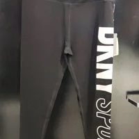 [S] DKNY LOGO PRINT ANKLE-LENGTH LEGGING,BLACK/WHITE, DP2P2977-BLW (SD353)