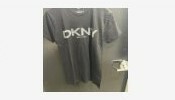 [S] DKNY METALLIC PUFF LOGO TEE,BLACK, M2810013-BLK (SD376)