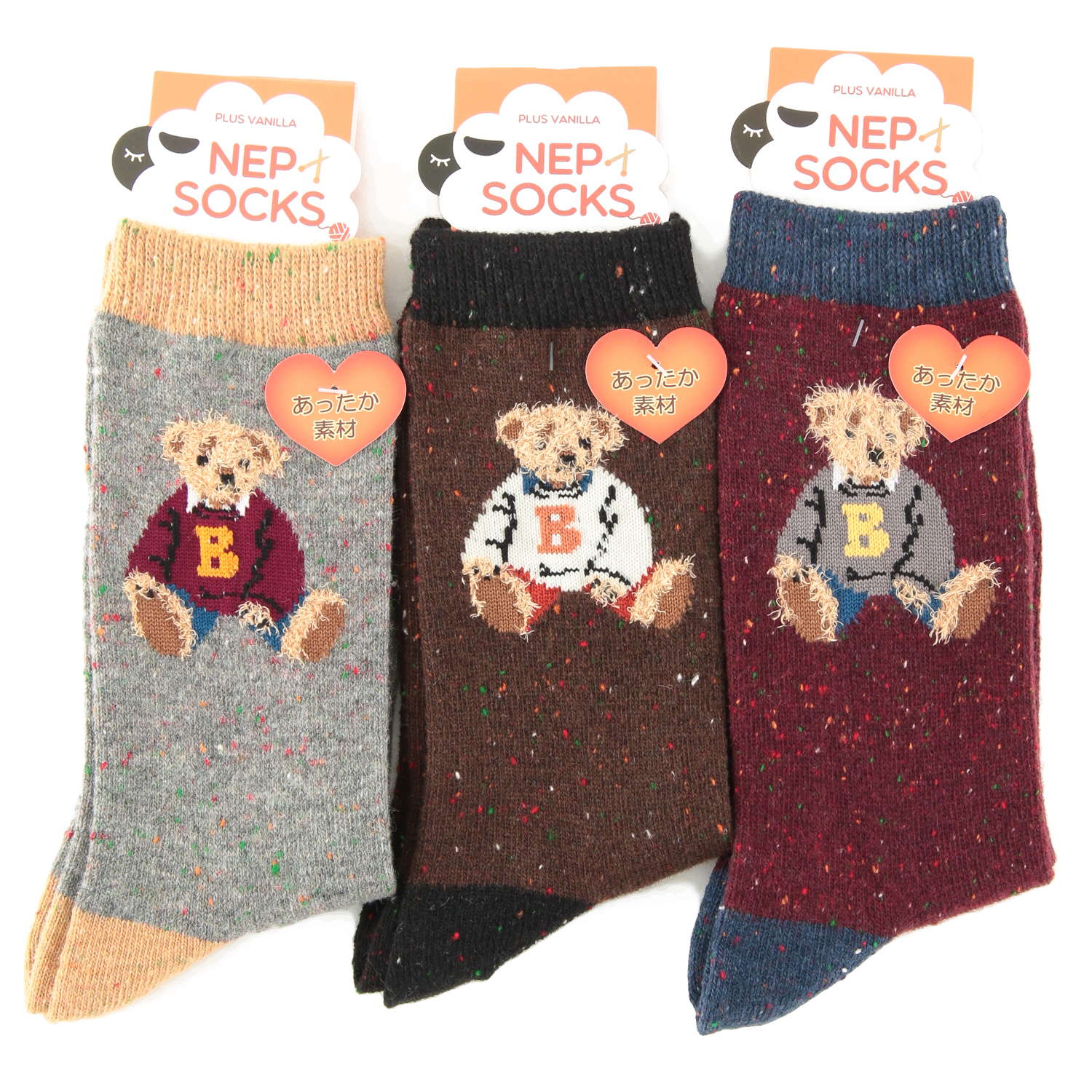 熊仔中長襪 (120元3對)