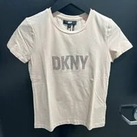 [S] DKNY GLITTER LOGO TEE,BLUSH, P9BH9AHQ-BLUSH (SD378)