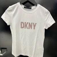 [S] DKNY GLITTER LOGO TEE,WHITE, P9BH9AHQ-WHITE (SD379)