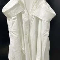 [S] DKNY COTTON POPLIN TOP,WHITE, B3220149-WHT [FINAL SALE] (SD386)