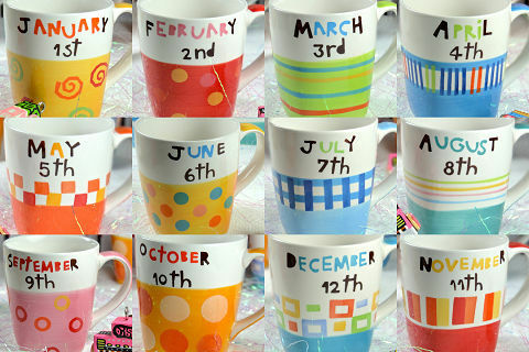 泰國 生日紀念日馬克杯 生日杯 (含蓋子) Birthday Mug 生日紀念日禮物 (下單備註 出生日期)