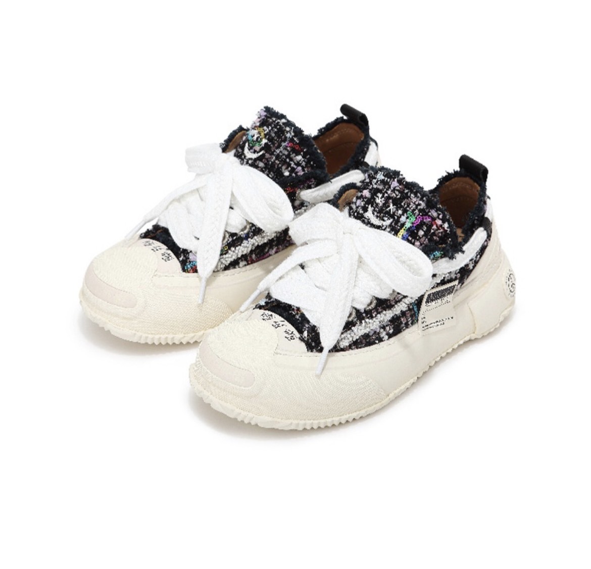 xVESSEL G.O.P. 2.0 MARSHMALLOW Lows "Black Tweed" 黑白 棉花糖2.0 光感變色厚底解構鞋