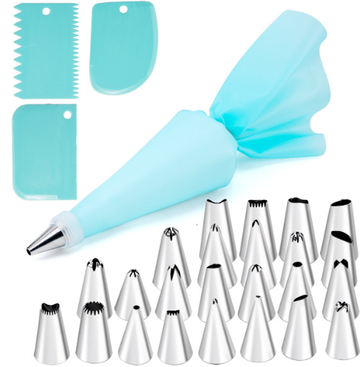 DIY奶油胶工具（24裱花嘴+3刮板）