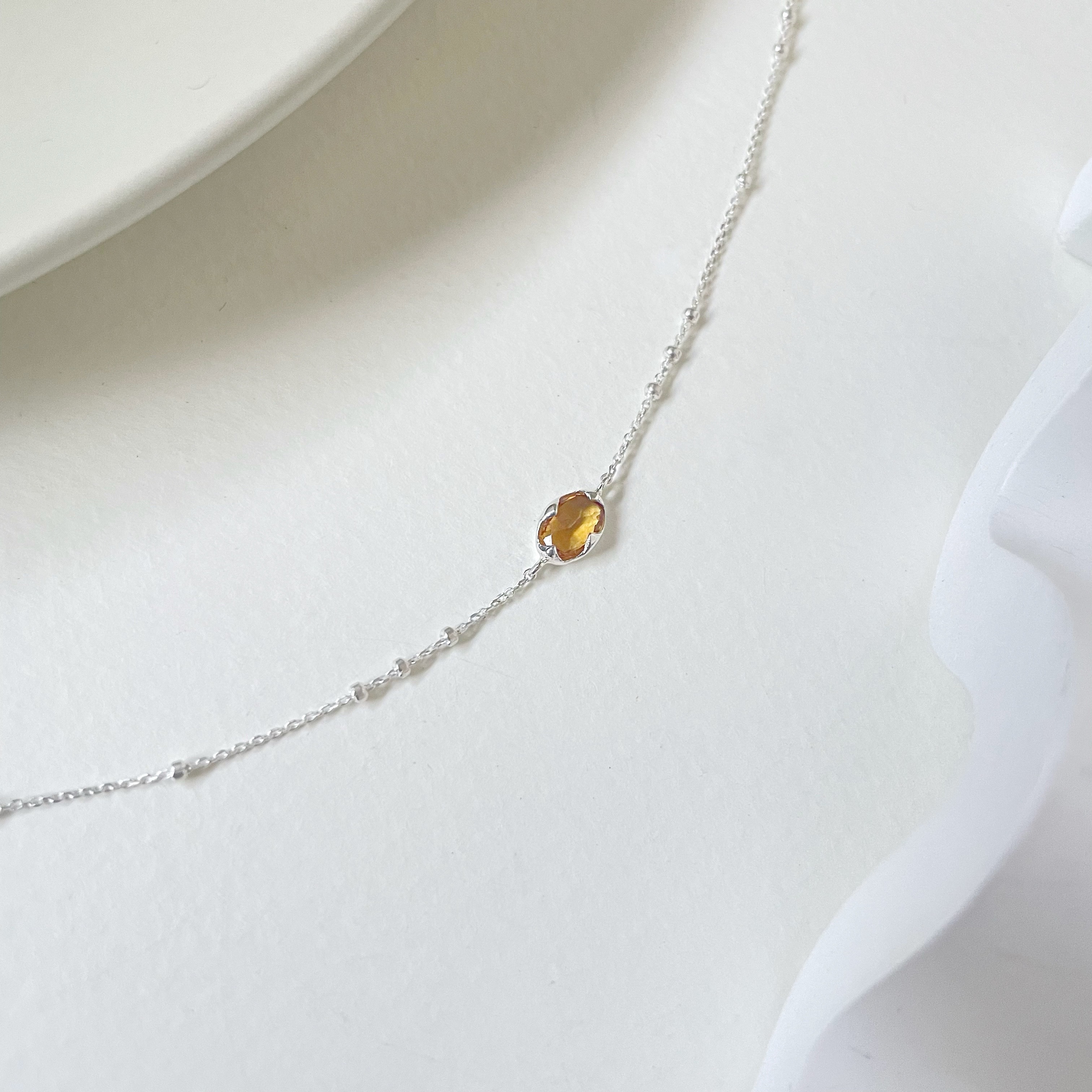 復古oval黃水晶triplets手鍊