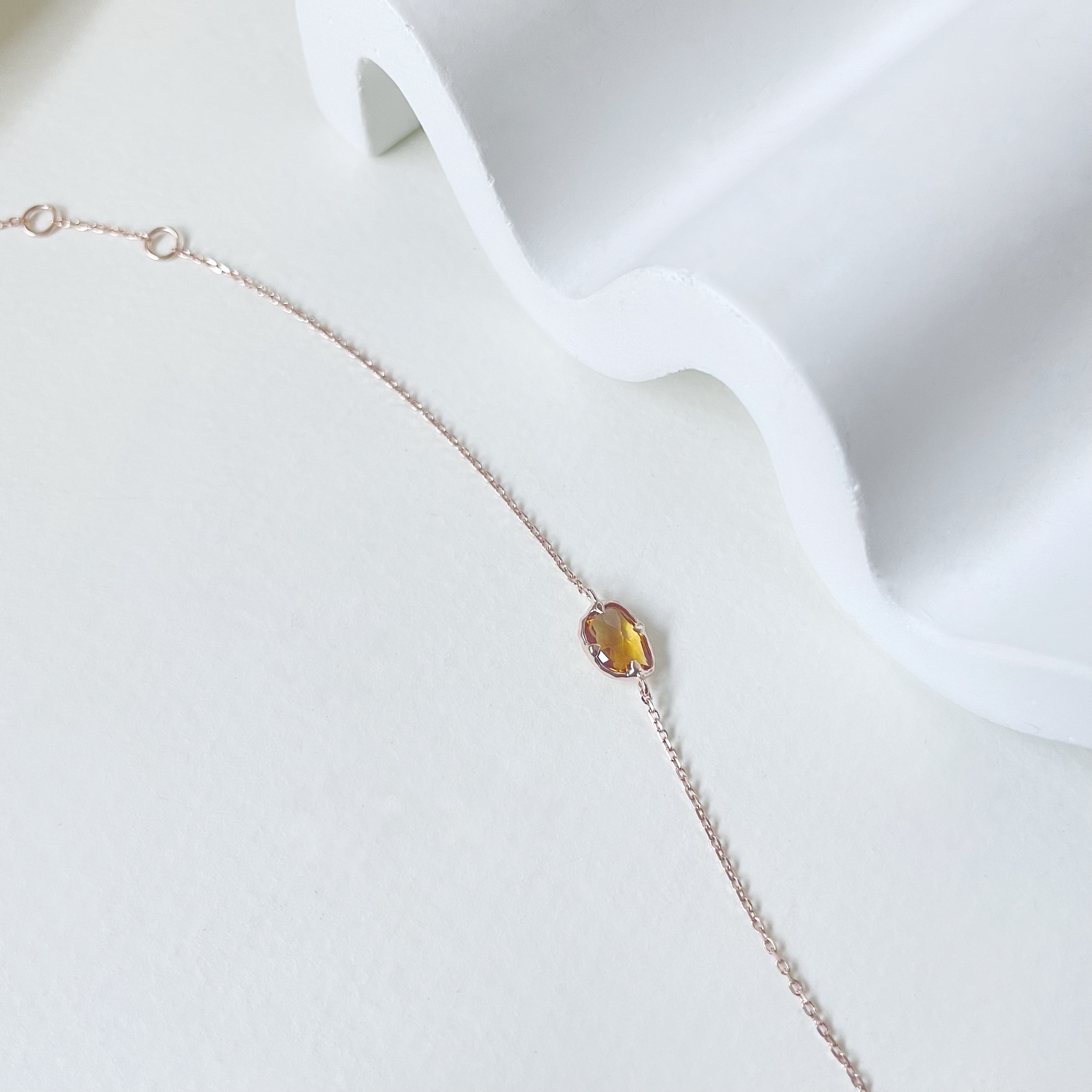 不規則爪鑲黃水晶手鍊