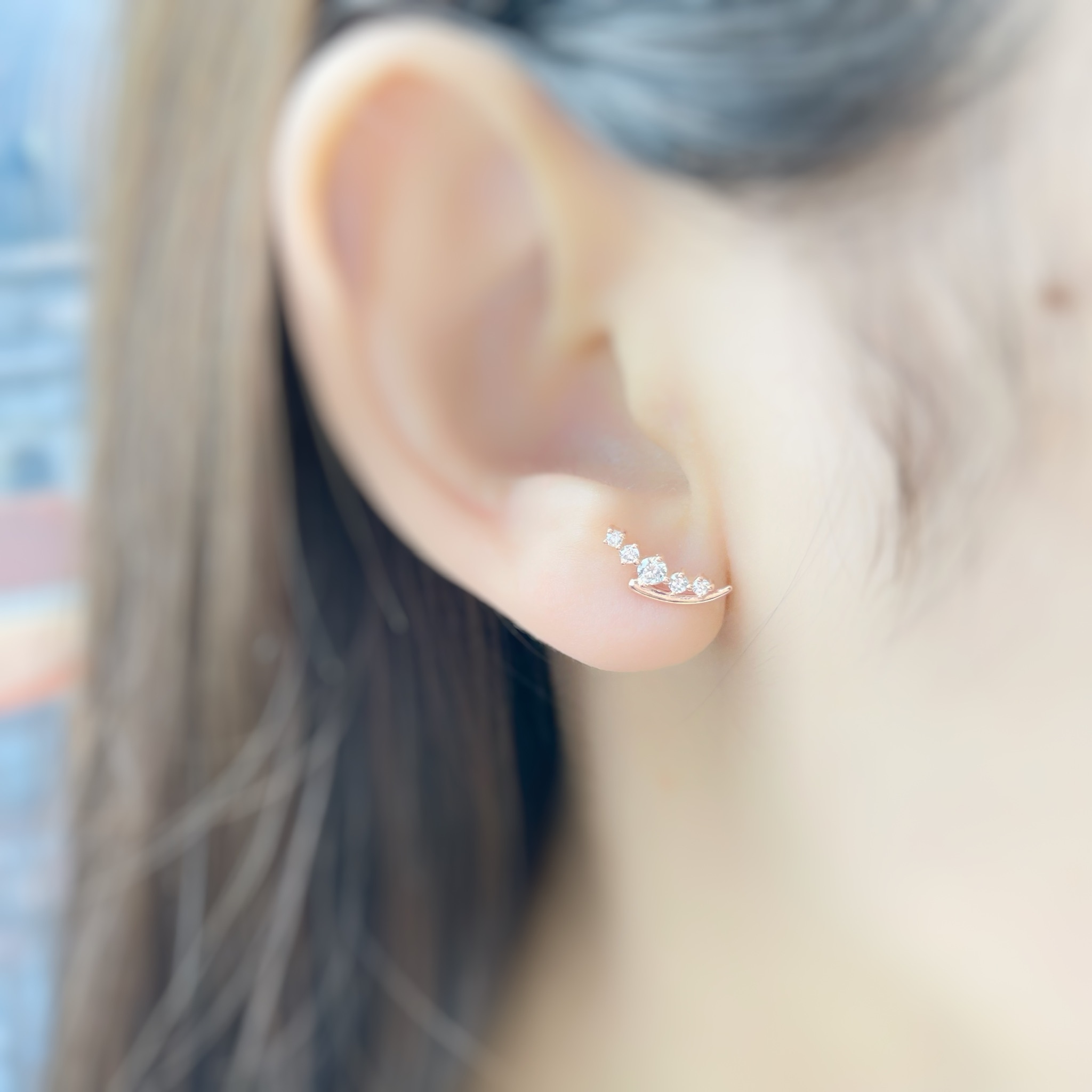 | 999 Silver・ White Gold・Rose Gold | Little Galaxy Earrings（Silver / Rose Gold） | EA0628 |