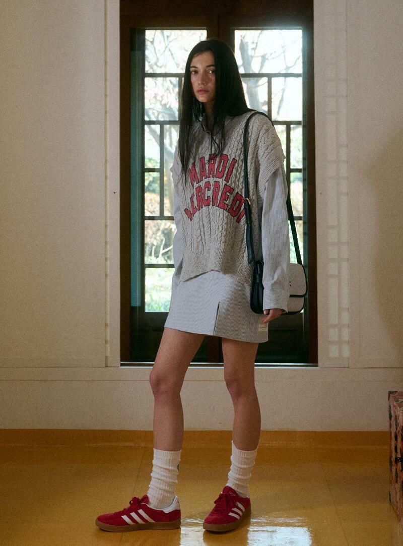 Mardi Mercredi COTTON CABLE VEST LOGO