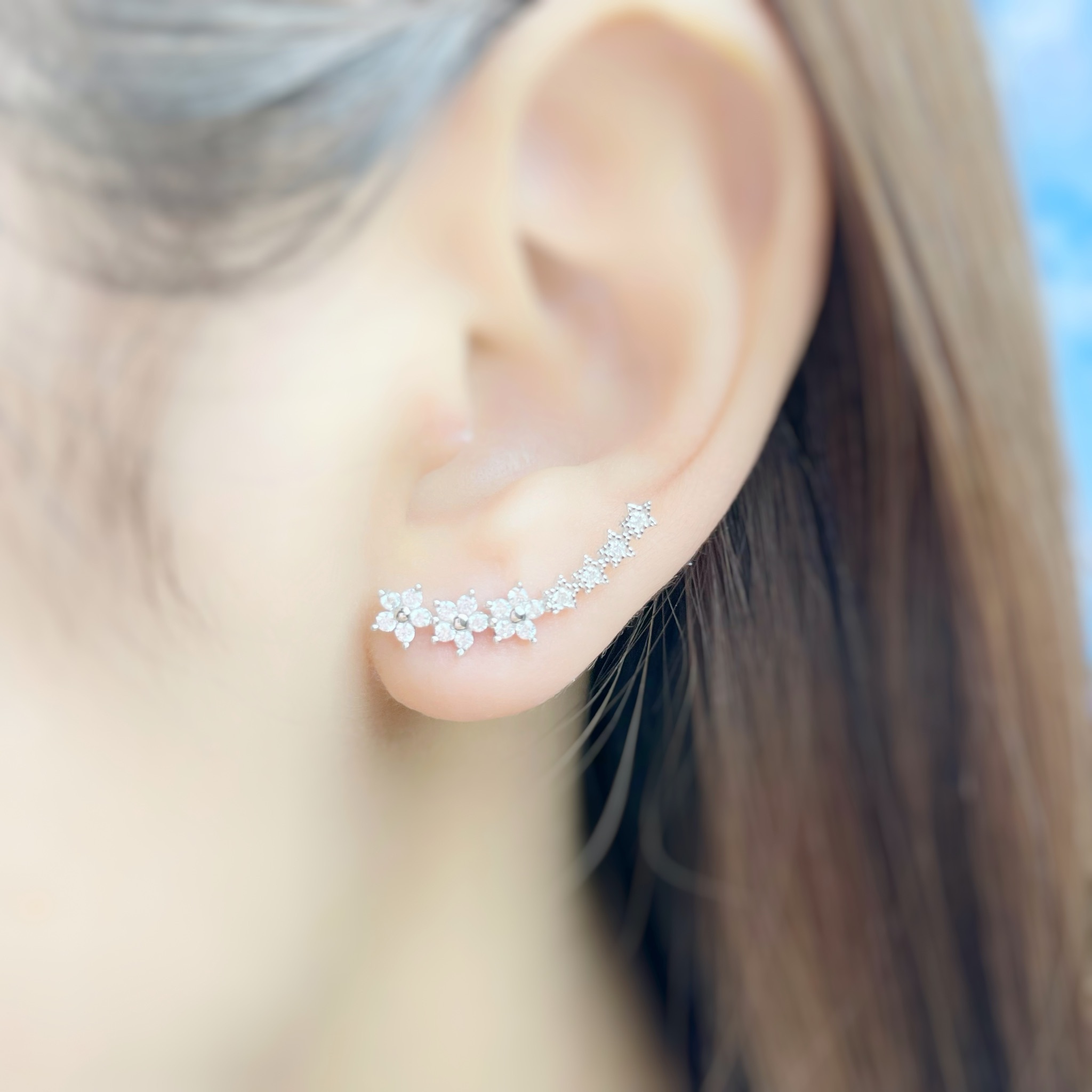 | 925純銀・白金 · 玫瑰金| 絢爛之界耳環（銀/玫瑰金） | EA0621 |