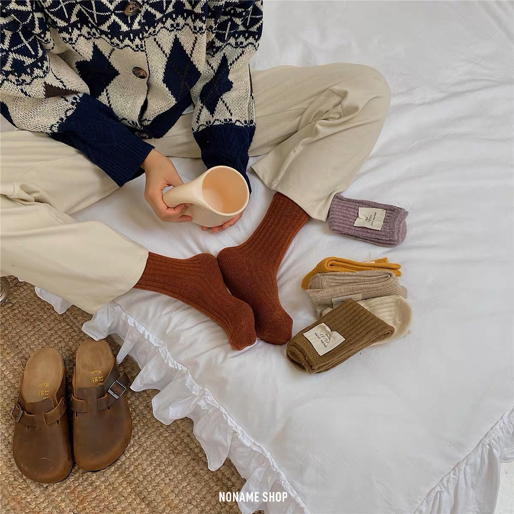 OH!NI INS風 羊絨 加厚 中筒襪 襪子 十二色 (任選多色再優惠!)