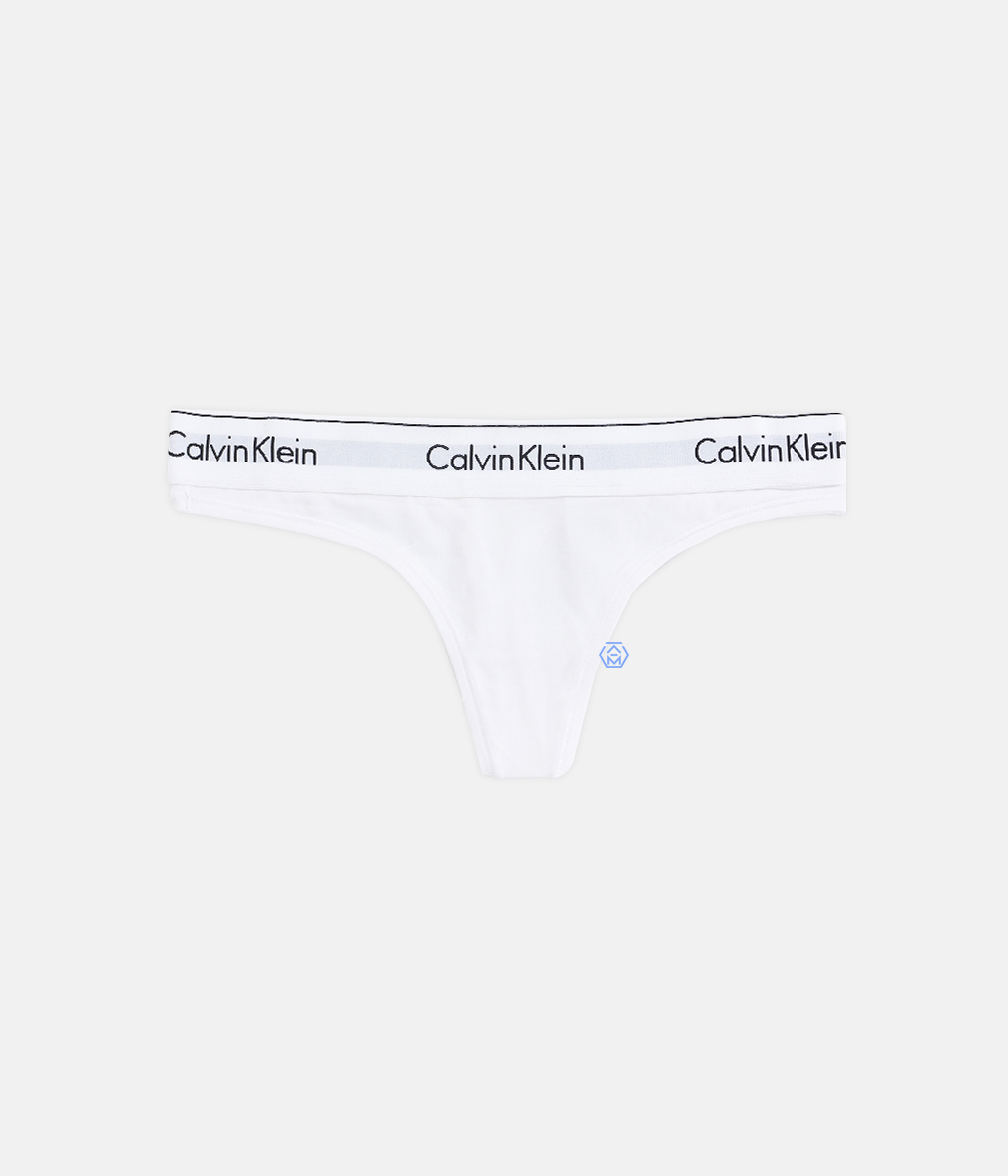 Calvin Klein Modern Cotton Thong  白色彈力棉丁字褲 (F3786E-100)