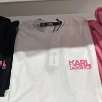 [S] KARL LAGERFELD LNS BLOCK LOGO TSHIRT,WHITE, 22WW1715-100 (SKL453)