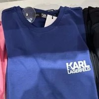 [S] KARL LAGERFELD LNS BLOCK LOGO TSHIRT,BLUE, 22WW1715-300 (SKL455)
