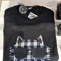 [S] KARL LAGERFELD BOUCLE CHOUPETTE T-SHIRT, BLACK, 22WW1719-999 (SKL456)