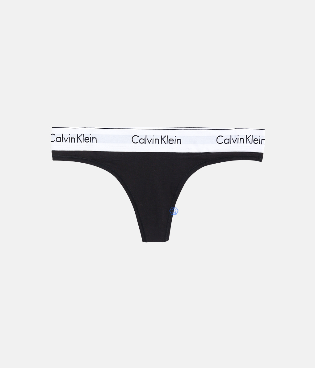Calvin Klein Modern Cotton Thong  黑色彈力棉丁字褲 (F3786E-001)