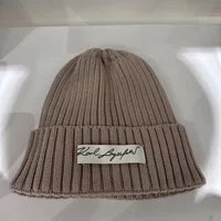 [S] KARL LAGERFELD 23SW3405 K/ARROW NEUTRALS LOGO BEANIE,TAUPE, 8720744128786 (SKL459)