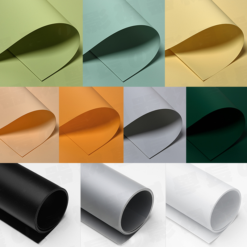 精選 莫蘭迪七色+黑白灰 <10色套裝> PVC磨砂背景板 136cm x70cm 商品素色背景