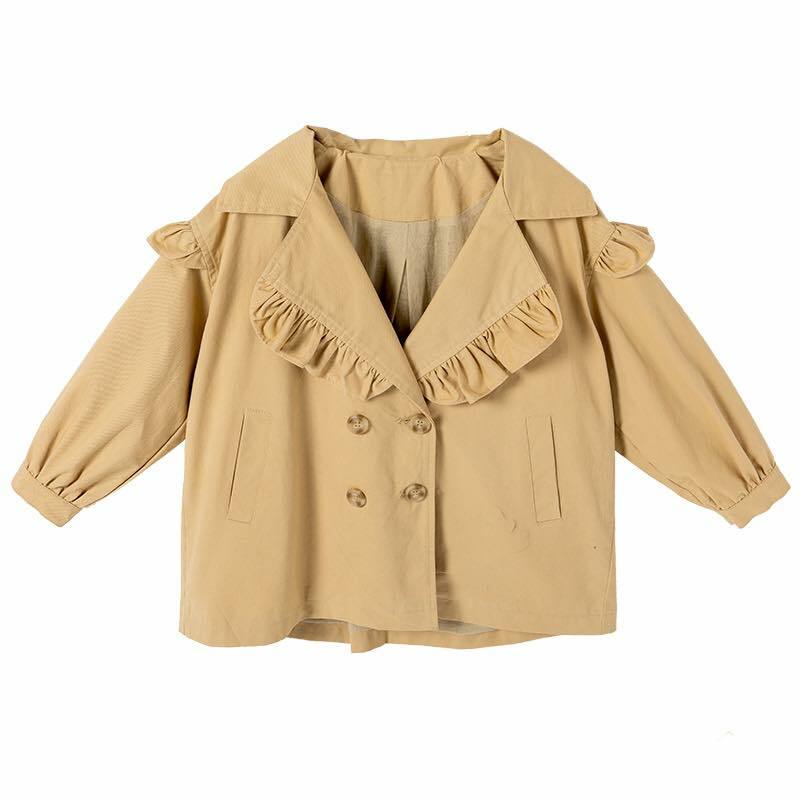 R40KI_SS23🤎卡其色英倫風花邊薄外套(pre-order)