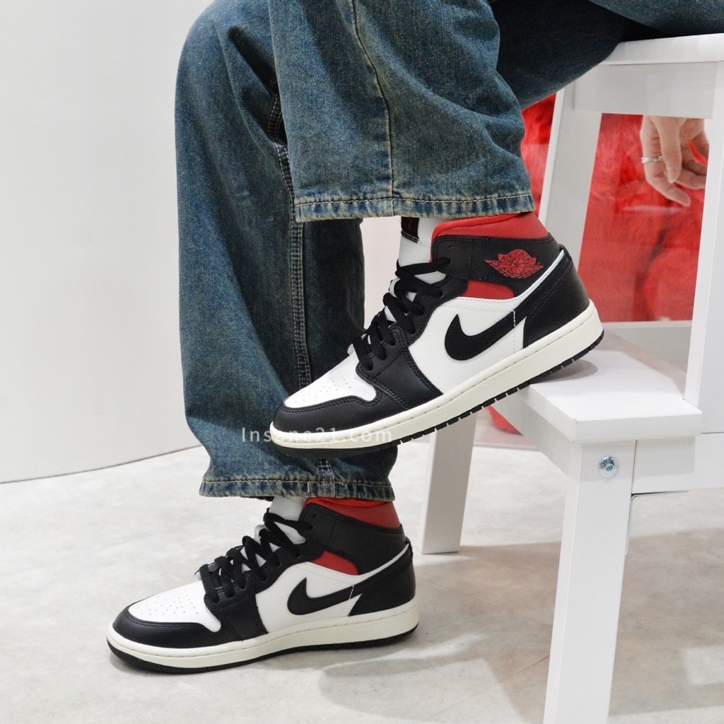 AIR JORDAN 1 MID GYM RED 白黑紅奶油底BQ6472-061