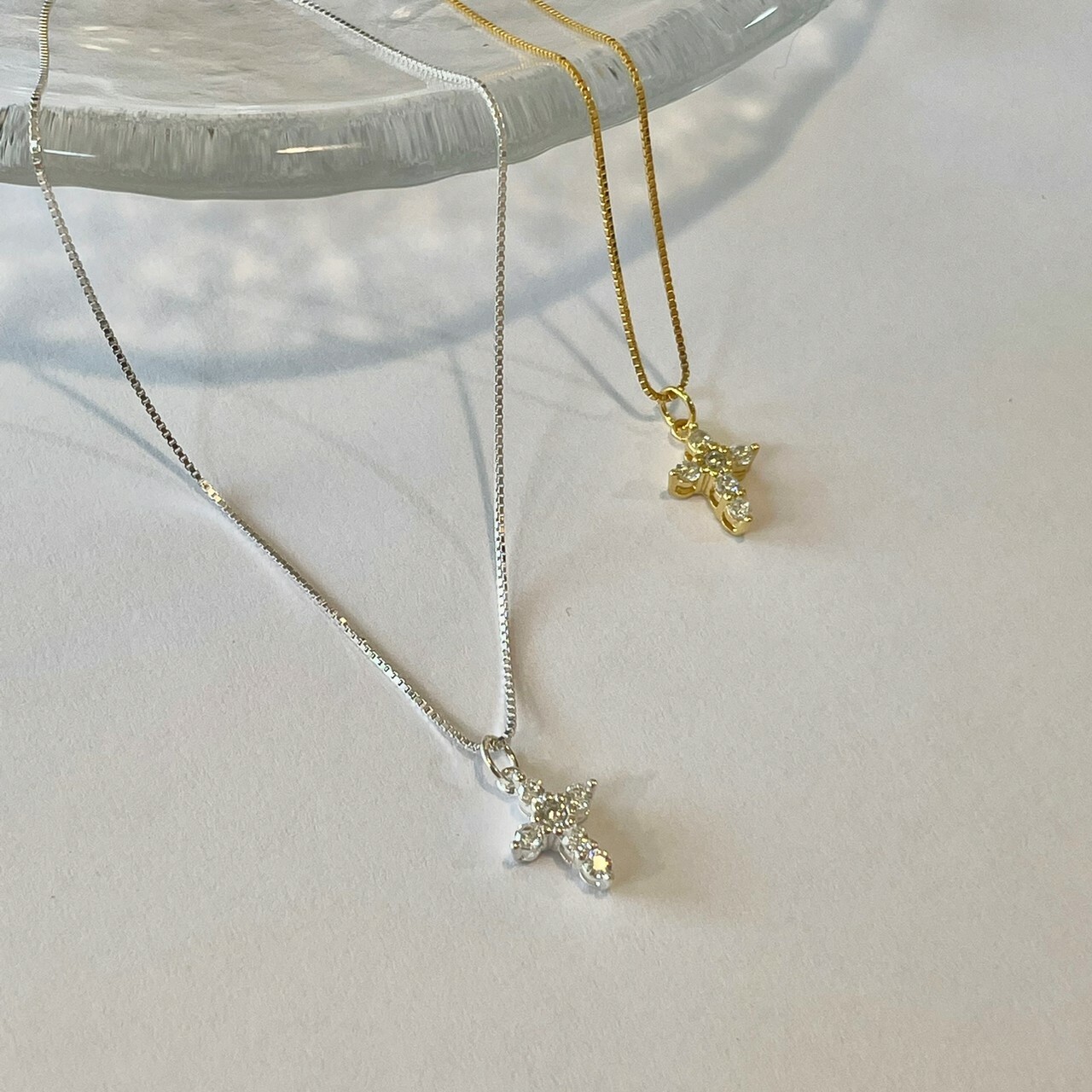 │日常│鋯石十字架 • 微鑲 • 鎖骨鍊 • 純銀項鏈 • 抗過敏 S925