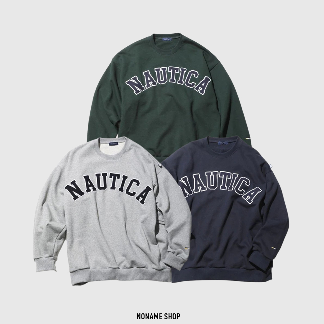 NAUTICA Arch Logo Crewneck Sweatshirt 2.1 大Logo 刺繡大學T