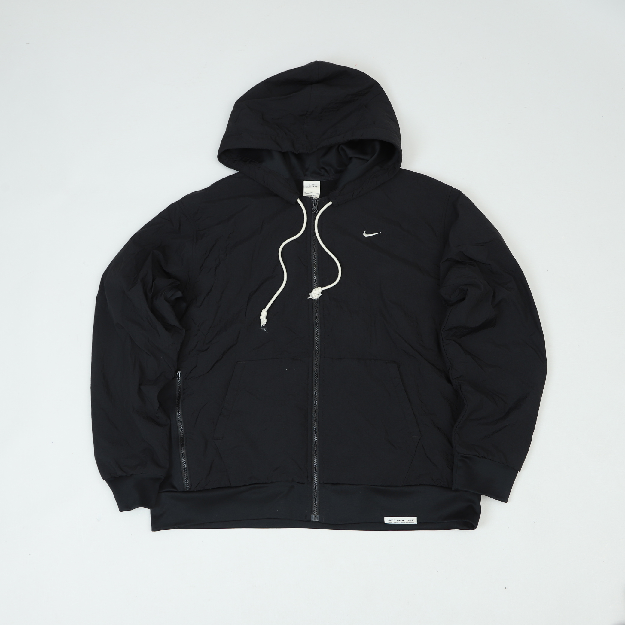 二手 2XL NIKE NSW JACKET 黑色 FOG風 小勾 刺繡 白標 抽繩 內刷毛 防風外套 運動外套【CK6806-010】