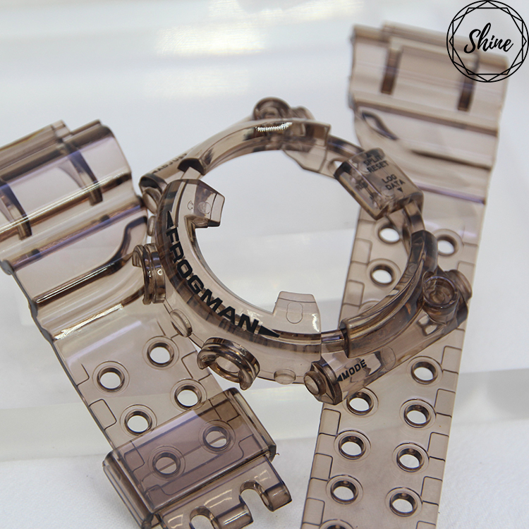 G-Shock DW-8200 二代蛙 茶灰色水晶果凍代用錶帶殼