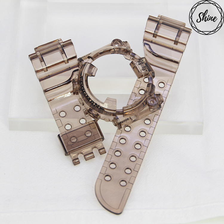 G-Shock DW-8200 二代蛙 茶灰色水晶果凍代用錶帶殼