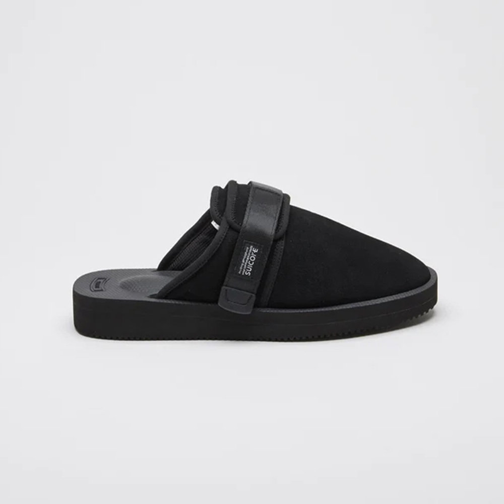 [出清商品售出無退換] SUICOKE ZAVO-VS OG-072VS 黑色 魔鬼氈 VIBRAM 黃金大底 包頭拖鞋【SK22072VSBK】