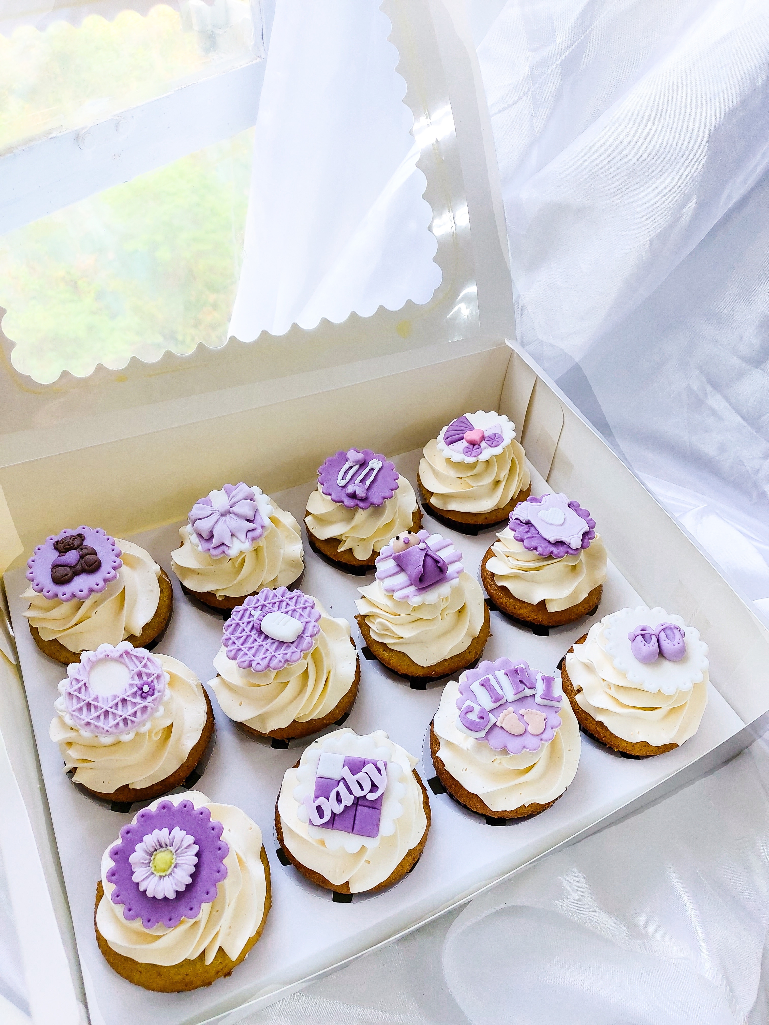 BB女糖皮奶油霜杯子蛋糕 (紫色系列)