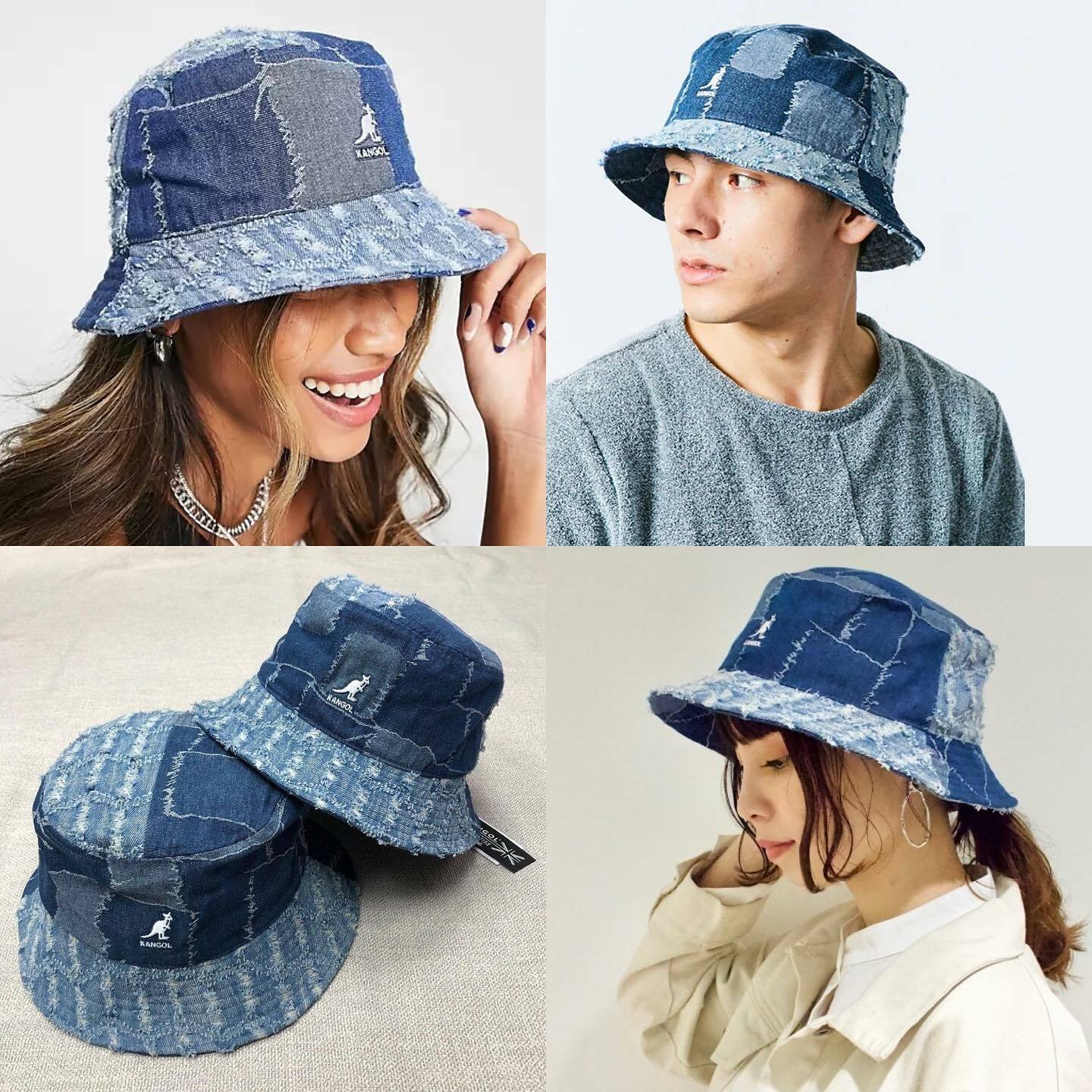 kangol denim mashup bucket hat