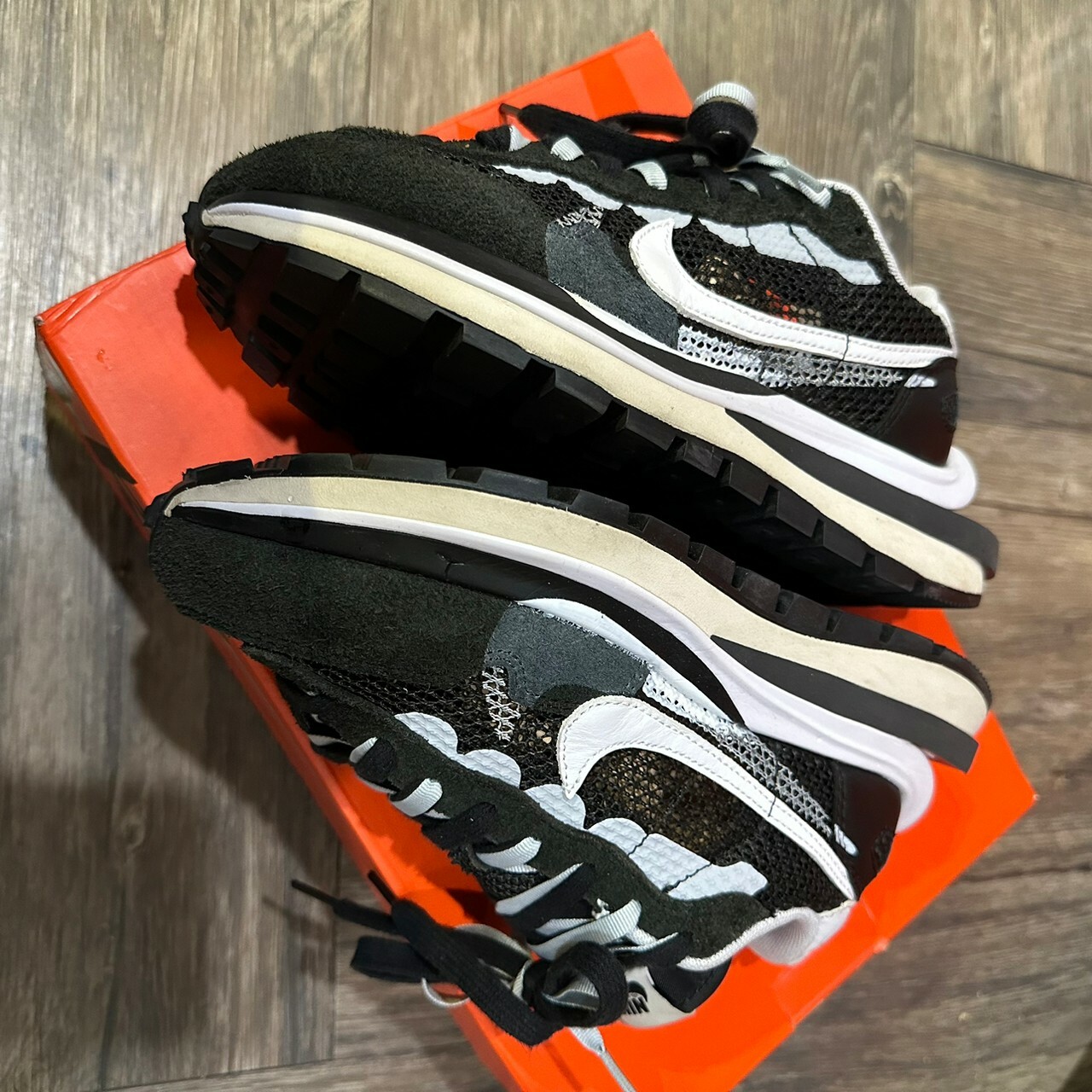 SACAI X NIKE VAPORWAFFLE 黑白解構休閒鞋【CV1363-001】