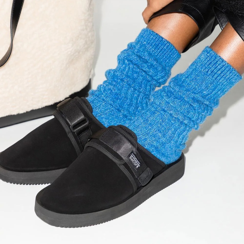 [出清商品售出無退換] SUICOKE ZAVO-VS OG-072VS 黑色 魔鬼氈 VIBRAM 黃金大底 包頭拖鞋【SK22072VSBK】