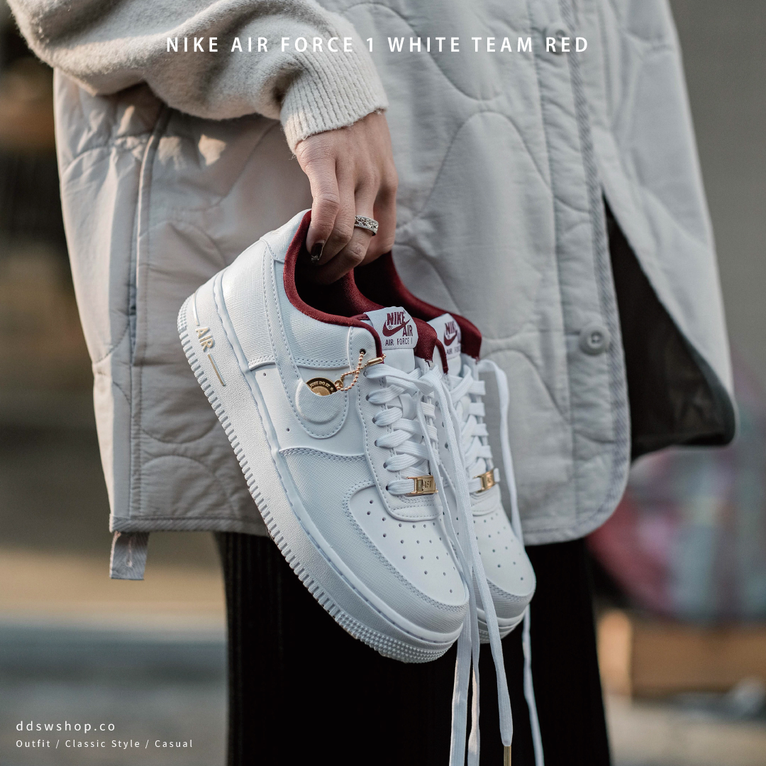 Nike Air Force 1 Low White Team Red 紅白白金吊飾DV7584-100