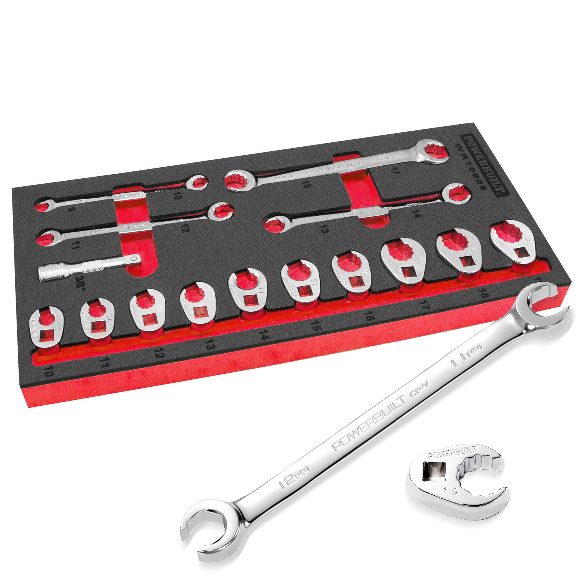 Powerbuilt 15件德式油管扳手與鴨掌扳手組