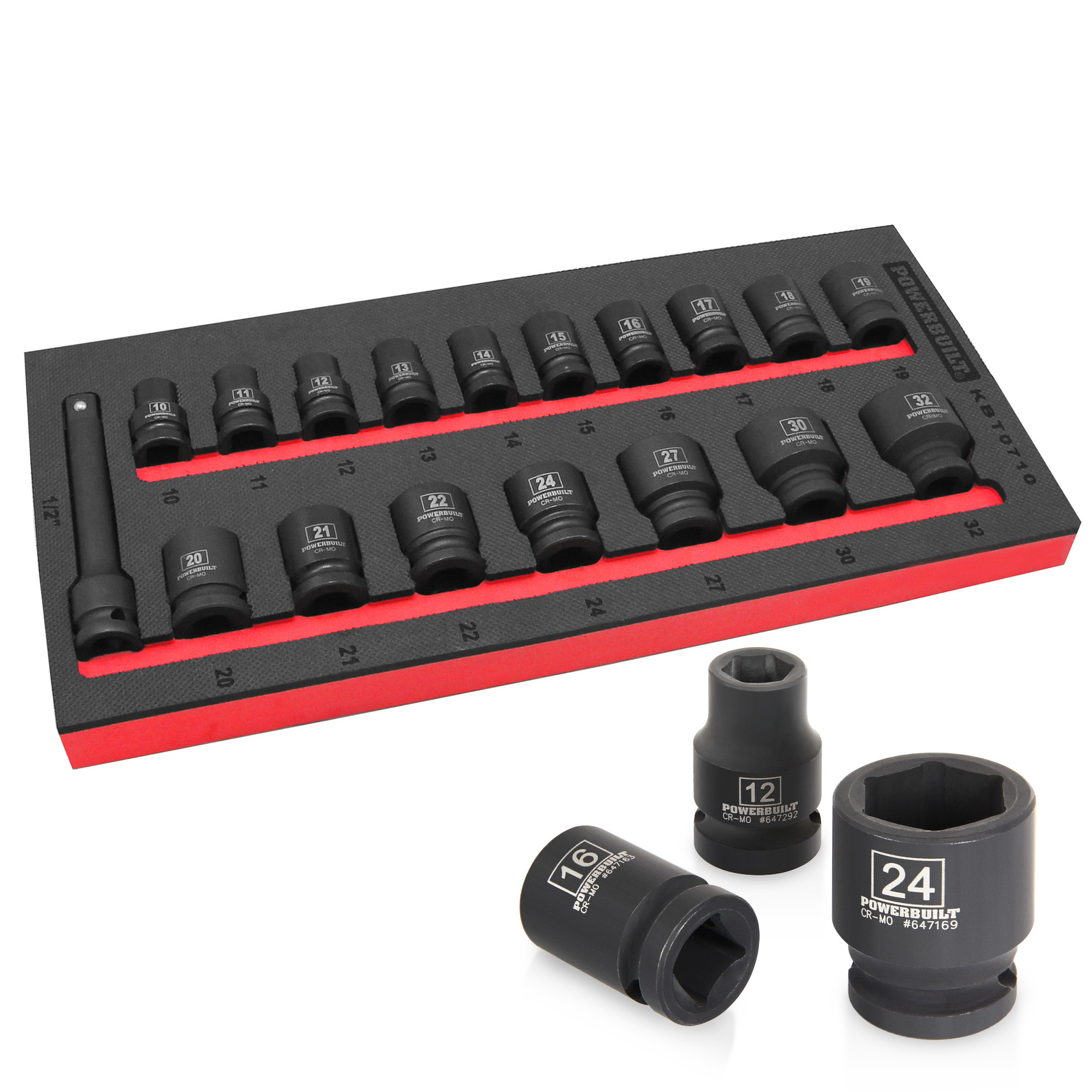 Powerbuilt 18件四分鉻鉬鋼氣動套筒組