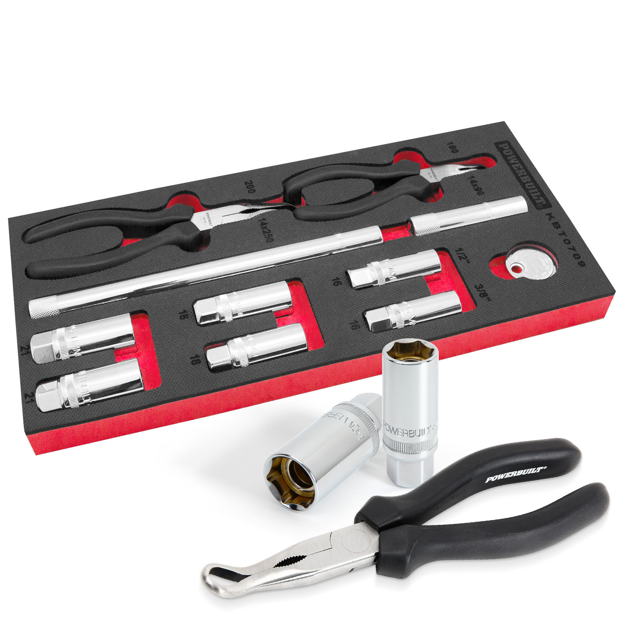 Powerbuilt 11件三分、四分拆火星套筒工具組