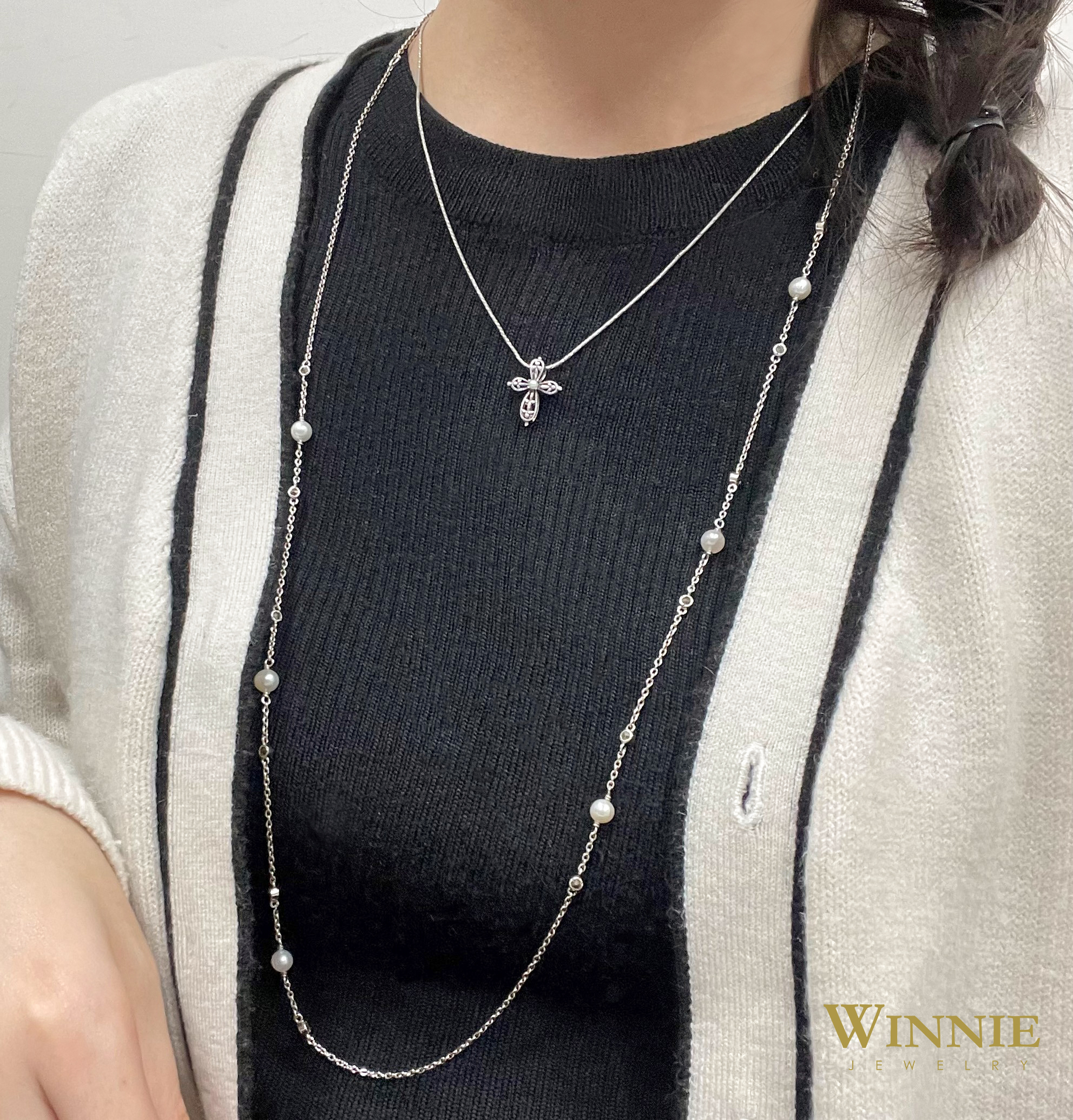 花葉綻放十字墜子