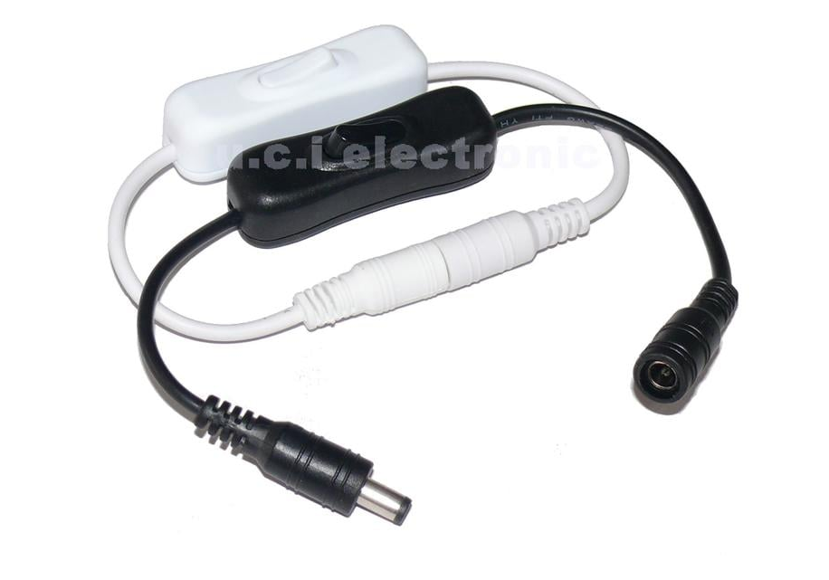 【UCI電子】(L-36) DC電源線 帶開關 5.5*2.1 公母頭 監視器電源 12V DC電源開關