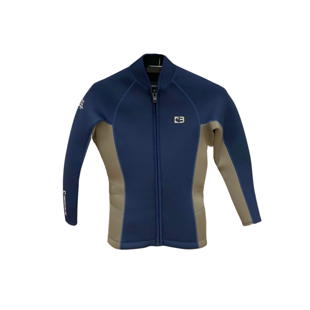 ▲現貨 Bestdive 男款 2mm 棉彩系列 防寒上衣 深度藍/深空灰