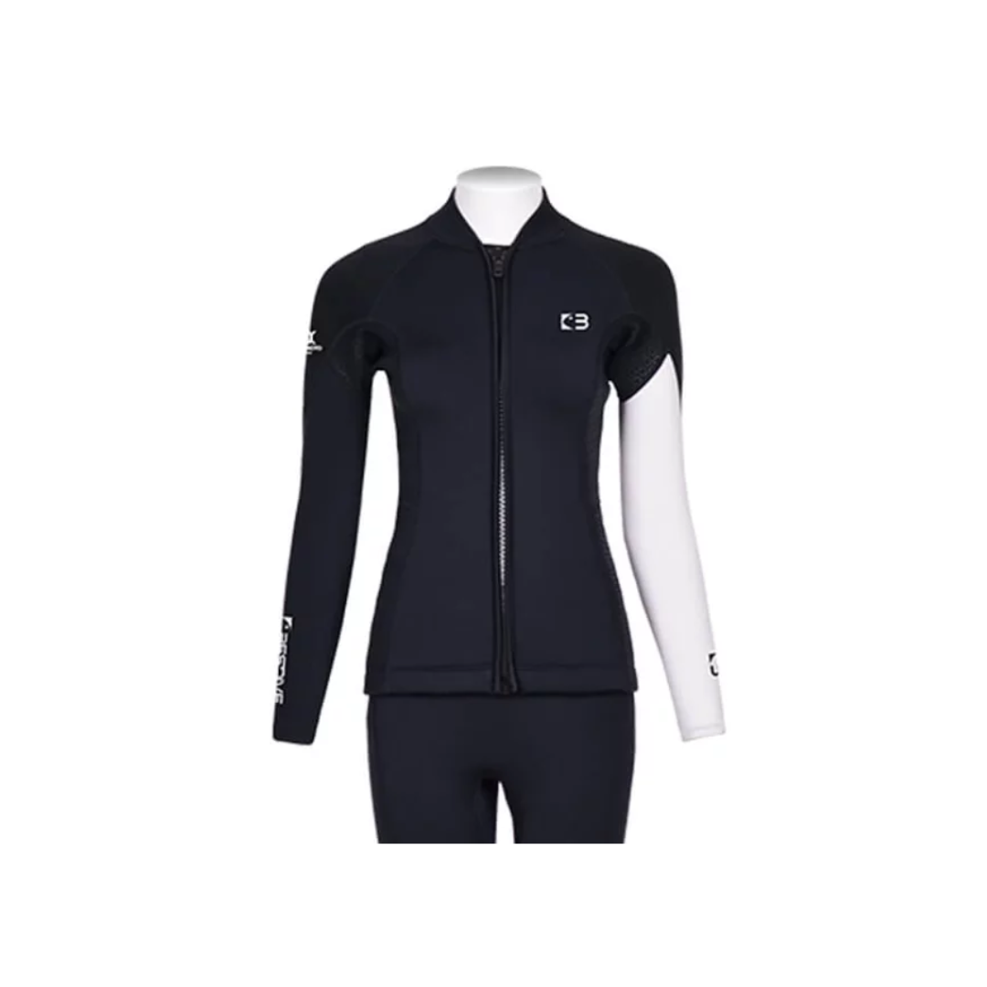 ▲現貨 Bestdive 女款 3mm 黑白系列 黑身白手 防寒上衣