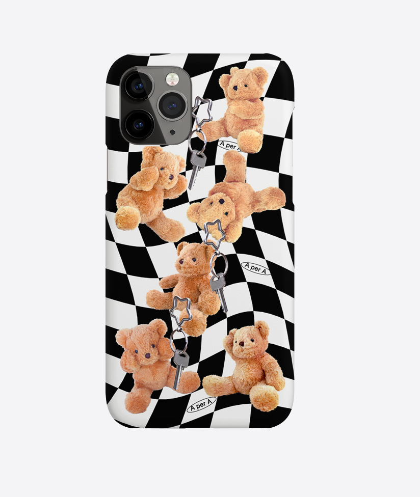 A PER A - AD Caramel sand bear Checkerboard 硬殼