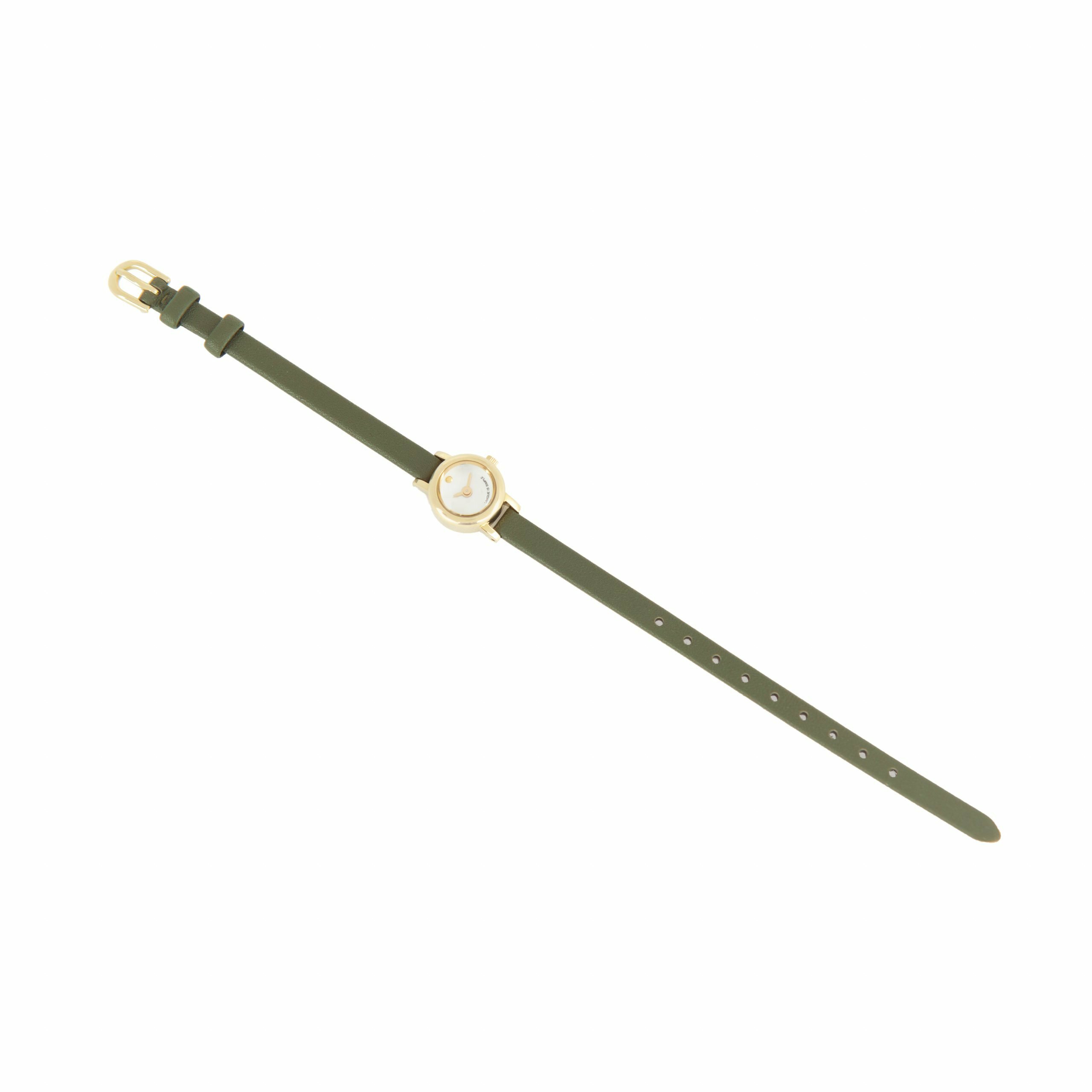 TACS Pearl 女裝 白貝母 黃金 皮帶錶 TS2201C