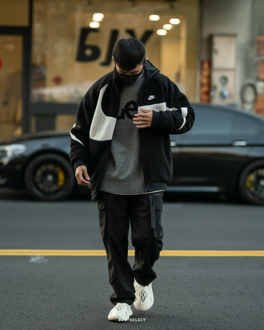 #現貨 NIKE 羊羔毛 大勾 雙面穿 防風 保暖立領外套 BQ6546-011 黑