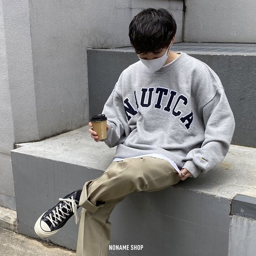 NAUTICA Arch Logo Crewneck Sweatshirt 2.1 大Logo 刺繡大學T