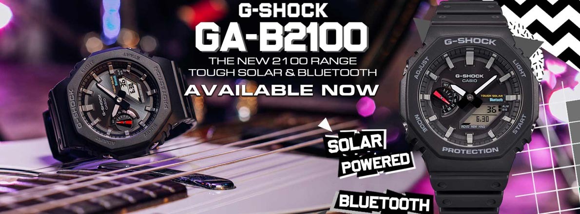 Casio G-Shock Carbon CasiOak Solar Bluetooth Analog Digital Men's Watch Octagon Bezel GA-B2100 Series