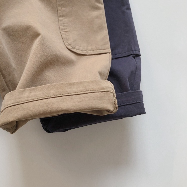 森林系寬鬆九分吊帶褲