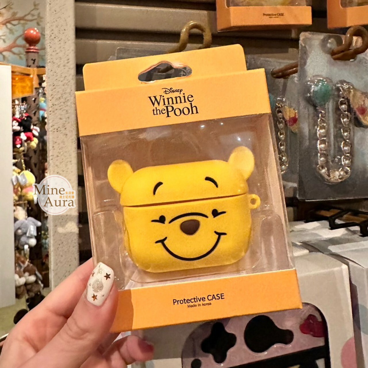 小熊維尼 Winnie the Pooh 大臉造型 apple AirPods Pro 耳機保護套 -香港迪士尼樂園